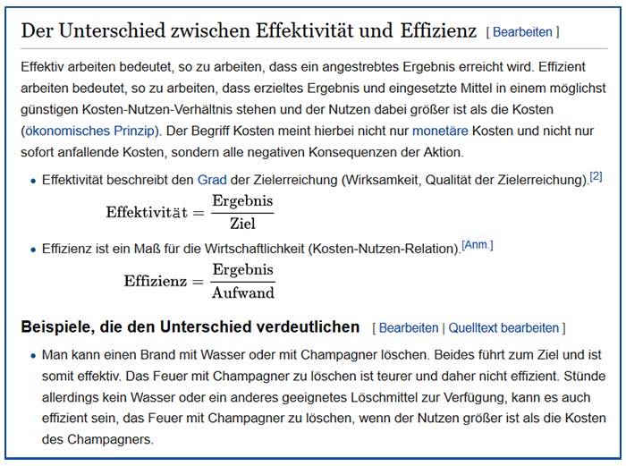 Wikipedia Effizienz