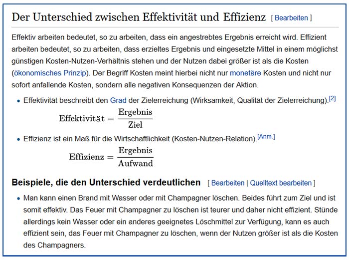 Wikipedia Effizienz